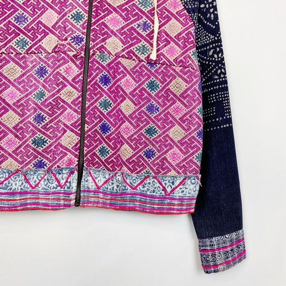 Anthropologie Shangri La Batik Embroidered Hoodie Dolan Small - Picture 6 of 12